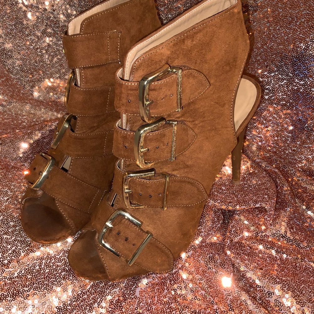 Call It Spring Suede Open-Toed Bootie - image 2